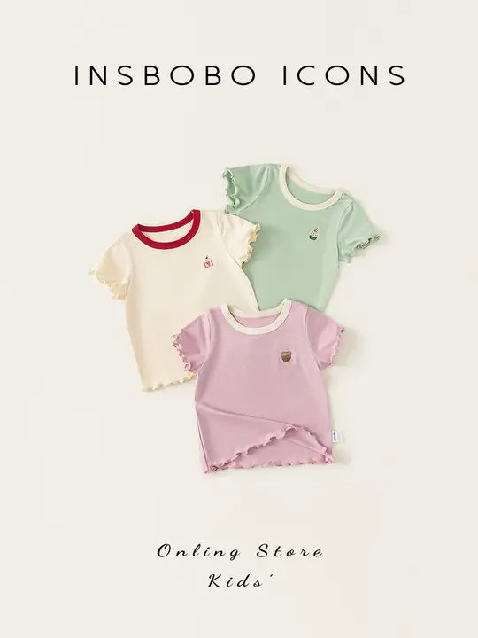 子供用 夏用短袖Tシャツ【可愛いデザイン・女の子用・コットン素材】（セットアップ対応）