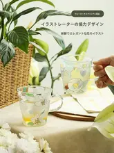 高品質ボロシリケートガラス製 マグカップ【美しいデザイン・オフィス用・ハンドル付き】