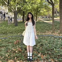 白色レースキャミソールトップスとワイドパンツ【夏用・ノースリーブ・女性用】（セットアップ対応）