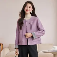 軽やかで上品なショートウールコート【ダブルフェイス・女性用・秋冬向け】