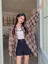 大きいサイズのチェック柄シャツ【レトロ・カジュアル・長袖】