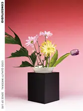 CONGSTUDIO 陶器とアクリル 製のシンプルデザイン花瓶【家庭用・デスクトップ装飾】