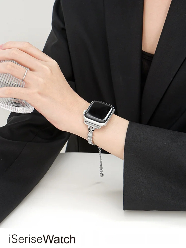 扇形デザインの金属製Apple Watchバンド：汗・蒸れ防止の実用性と使用シーン