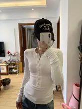 美式半開きリブテシャツ【女性用・長袖・ボタンダウン・春秋用】