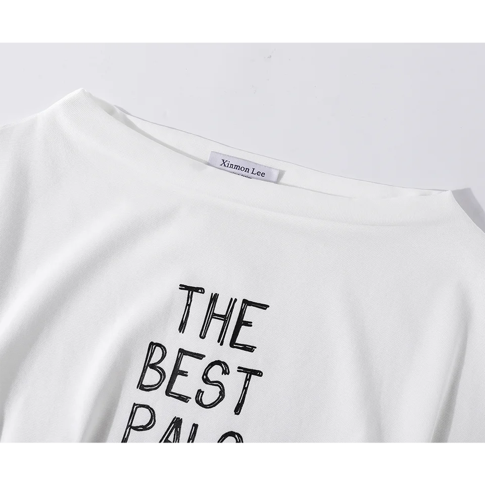 短袖Tシャツとハイウエストスカートのカジュアル夏用コーディネート（セットアップ対応）
