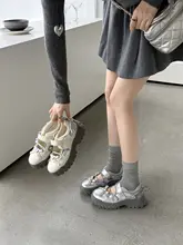 蝶結びデザインのマリージェーンシューズ【厚底・マジックテープ・スポーティー】