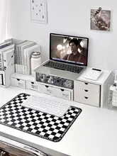 ノートパソコン用増高スタンド【デスク上収納ボックス・引き出し付き・オフィス用モニター置き】