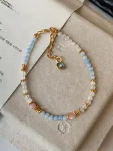 華やかな天然天河石と白水晶のブレスレット【女性向け・洗練されたデザイン・カラフル】
（セットアップ対応）