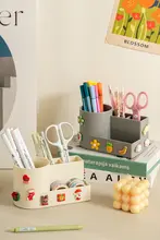 デスク用文房具収納ボックス【かわいいデザイン・シンプル・ペン立て】