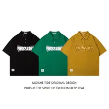 ユニセックス 半袖ポロシャツ【レトロロゴプリント・ゆったりフィット・カジュアル】