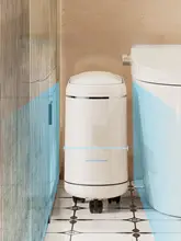 モバイル式 蓋付きゴミ箱【狭い隙間用・防臭・大容量・浴室・トイレ用】
