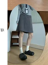 トレンド感溢れるスタイル！ハイウエストの継ぎ目デザインハーフパンツ【女性用・ゆったりワイドレッグ・カジュアルナチュラル】（セットアップ対応）