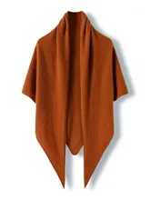 山羊絨製 無地の三角ショール【秋冬向け・保温・スタイリッシュ】