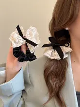 シュシュ レディース ヘアゴム レース 蝶結び ヴィンテージ インスタ映え 韓流 上品