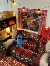 壁掛けファブリック 穴あけ不要 マジックテープ 3D立体 クリスマス 窓柄 カーテン柄 飾り付け インテリア 背景クロス