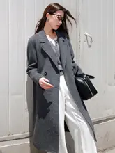 極上の柔らかさ ウール製 ロングダブルフェイスコート【冬用・大きいサイズ対応】
