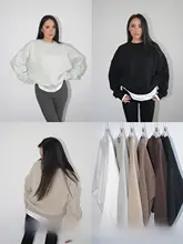 極上の柔らかさメランジフリースクルーネックプルオーバー【冬用・ゆったりシルエット】