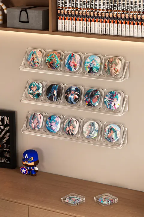 アクリル製 透明収納ケース【デスクトップ用・カード＆バッジスタンド】