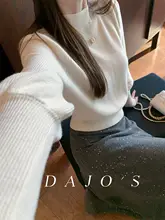 優雅な宮廷袖のカシミヤウールニット