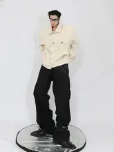 金属ボタン付きショートショルダージャケット【メンズ・大きなポケット】