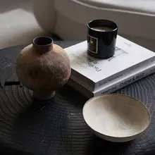 ユニークなデザインの陶器製石榴花瓶【香り付きキャンドル＆インテリア用】