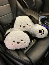 かわいいキャラクターの車用腰当てクッションセット【2個入り・運転席用・ネックピロー付】