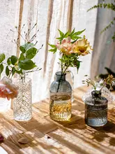 ミニ口径花瓶【ヴィンテージガラス・デスク用・乾燥花飾りに最適】