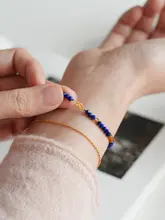 パワーストーンブレスレット レディース 天然ラピスラズリ ビーズ 重ね付け チャイナテイスト「shannai」