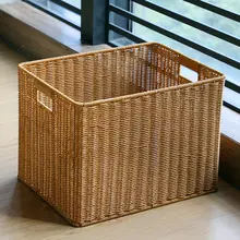 収納バスケット 大サイズ 家庭用 浴室 キッチン用 プラスチック製 籐編