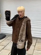 ファー付きフルコーディネート帽子＆マフラー＆手袋【ユニセックス・オオカミの耳デザイン】（セットアップ対応）