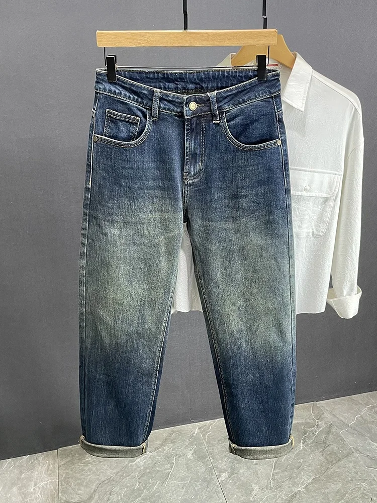 グラデーションデザインのデニムパンツ：160cm・170cm・180cmメンズ向けの秋用フィットスタイル