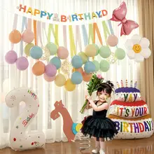女の子向けの誕生日飾り用数字バルーン【二歳・三歳・五歳対応】（セットアップ対応）