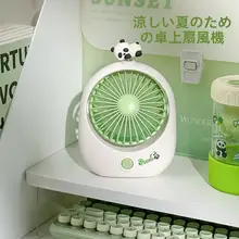 パンダデザインのデスクファン【USB充電・大風力・学生 dormitory 用】