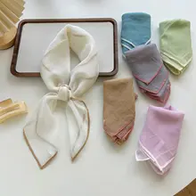 春夏用 薄手の小方巾【首に巻いておしゃれ・高級感のあるデザイン】