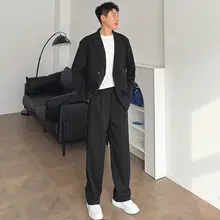 春季用ダブルボタンスーツ【カジュアルスタイル・男士用・洗練されたデザイン】（セットアップ対応）