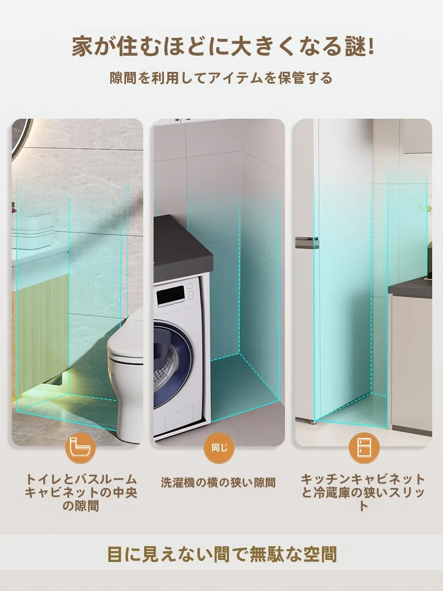 狭いマンションのクローゼットに収納するための省スペーストイレサイドキャビネット