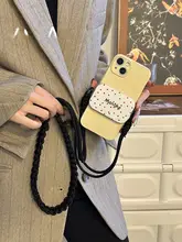 赤い水玉模様のミラー付き携帯電話用バッククリップ【携帯用・多機能・落下防止ストラップ付き】