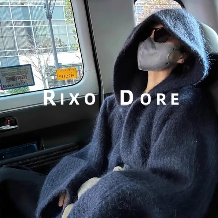RIXO DORE ニットカーディガン【女性用・モヘア・フード付き・軽やかで柔らかいデザイン】
