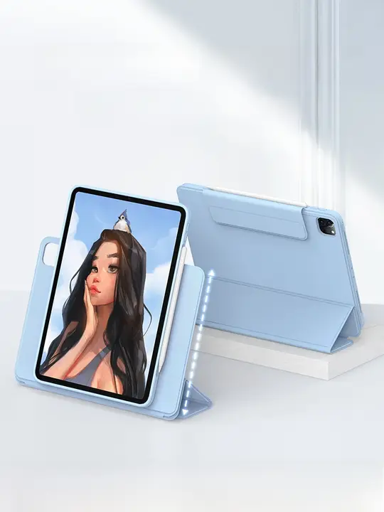 iPad Pro 11インチ用360度回転保護ケース【Air 5対応・磁気吸着・スリムデザイン・Apple Pencilホルダー付き】