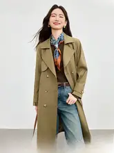 取り外し可能なベルト付き！イギリス風トレンチコート【通勤用・ラペルカラー・長袖・ゆったりシルエット】