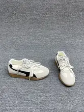 真皮スエードのレースアップフラットシューズ【カジュアル・春夏用・軽量】