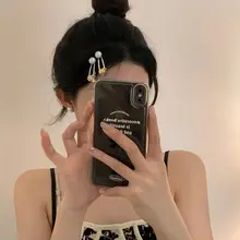 韓国のメタルベアヘアピンパール前髪