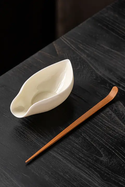 兮元記 陶磁器製茶道具セット【茶さじ・茶葉置き・2点セット】