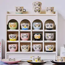 デザイナー手作りの猫デザインマグカップ【陶器製・高い美しさ】