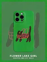 可愛い猫デザインのスマートフォンケース【韓国風・抽象デザイン・iPhone対応】