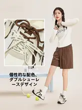 春季女児用カラーブロック厚底シューズ【ダブルストラップ・大きめトゥ】