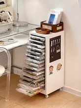 移動可能な化粧品収納キャビネット【引き出し式・大容量・口紅・アイシャドウ用】
