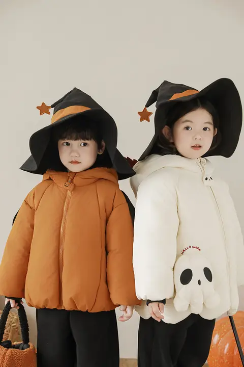 子供用ハロウィンデザイン防風コート【可愛い悪魔フード・冬用・快適保温】
