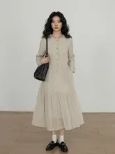 春用Vネック女性用フィット感のあるシャツワンピース【ピンク・プリンセススタイル・Aライン・通勤用・長袖】