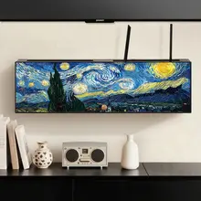 ルーター収納ボックス 壁掛け 穴あけ不要 ゴッホ 星空 配線整理 テレビ台 Wi-Fi 光モデム リビング インテリア